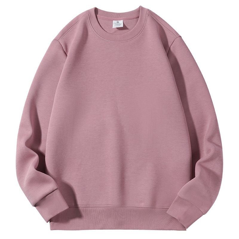 Custom Logo Unisex Casual Solid Color Jelly Cotton Crewneck Sweatshirt