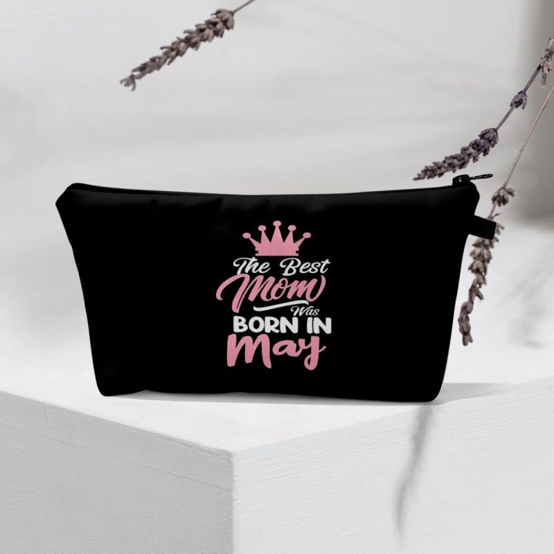 Mother Day Women Fashion Heart-Shaped Letter Print Multi-Functional Travel Storage Cosmetic Bag