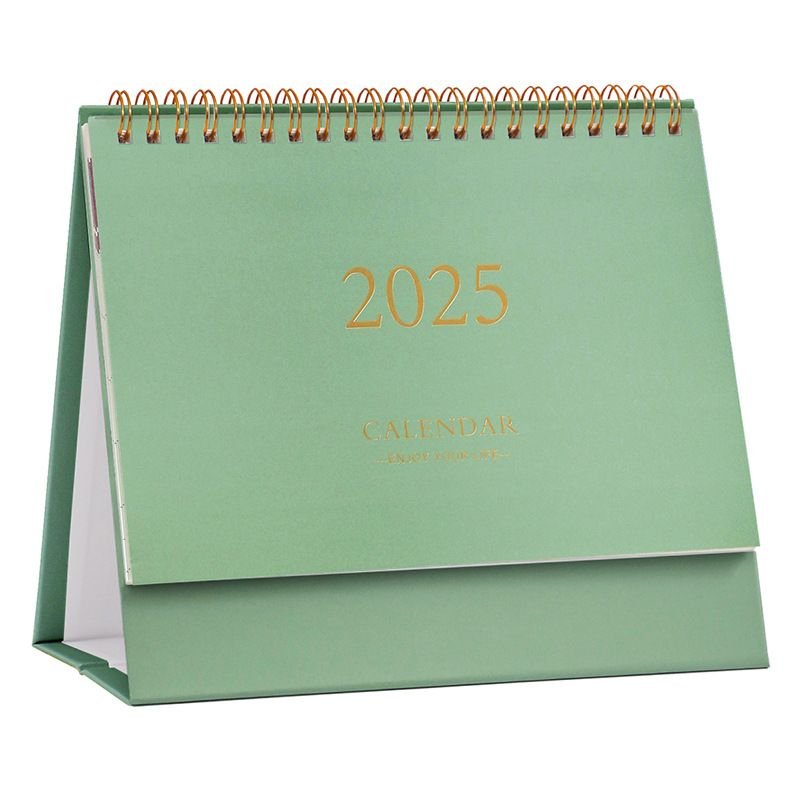 2025 Simple Solid Color Plan Desktop Office Decoration English Calendar