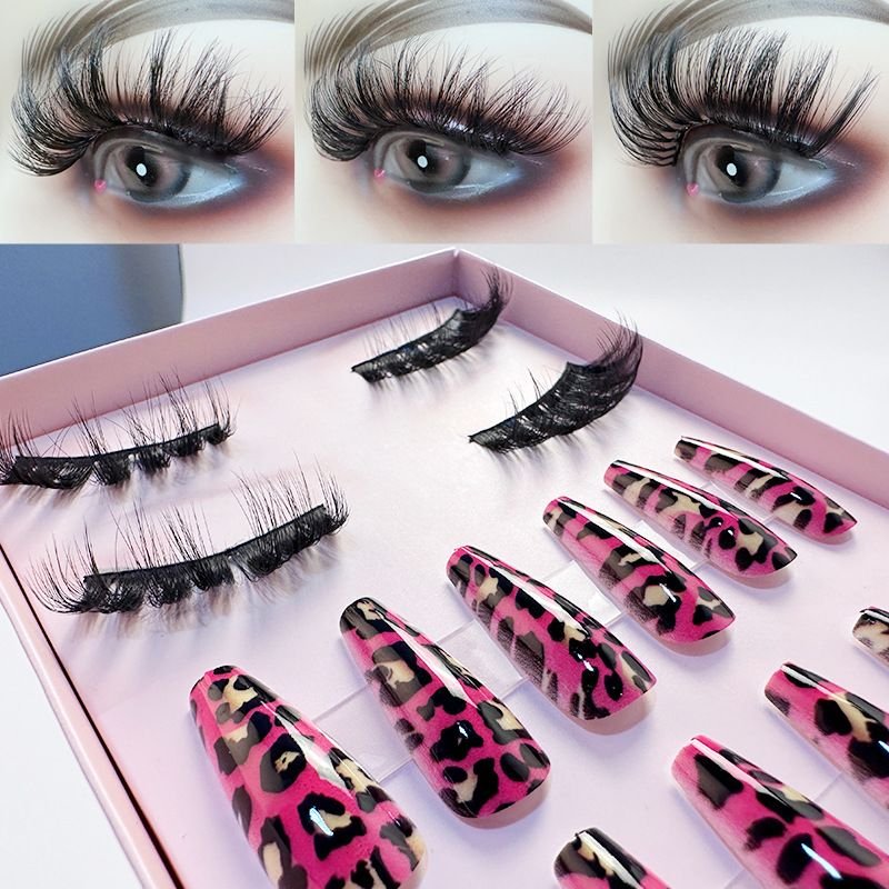 Fashion Imitation Mink Hair False Eyelashes False Nail Set
