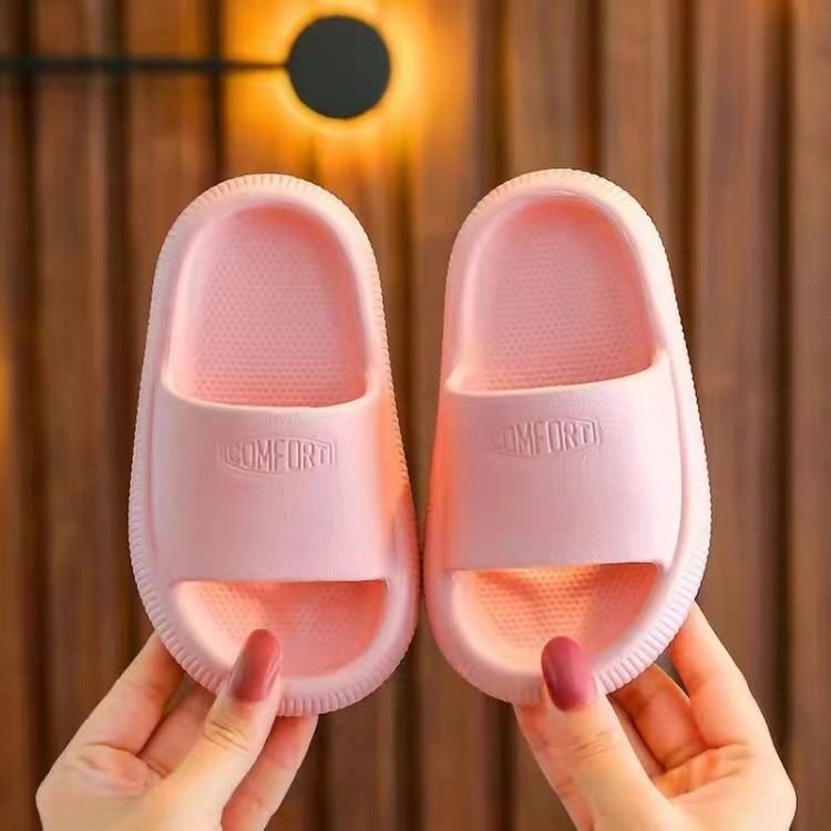 Kids Boys Girls Casual Cute Solid Color Thick-Soled Slippers