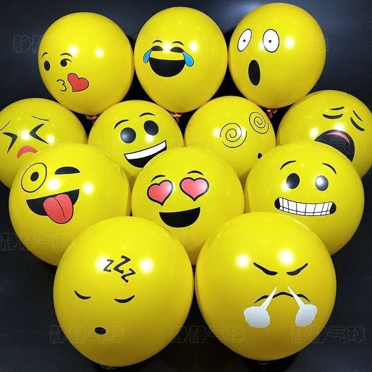 12 Inch Yellow Smiley Face Latex Balloon Birthday Party Layout 100-Bag