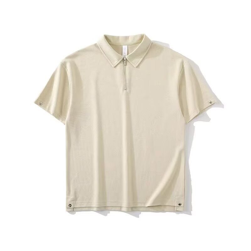 Men Fashion Casual Basic Solid Color Short Sleeve Lapel POLO Shirt