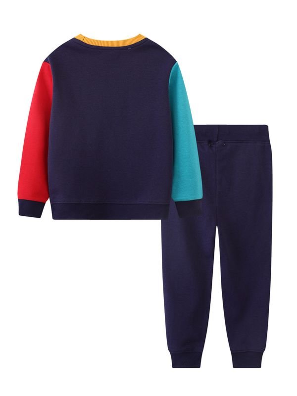 Kids Toddler Boys Casual Cartoon Car Long Sleeve Round Neck Sweatshirts Pants Sets