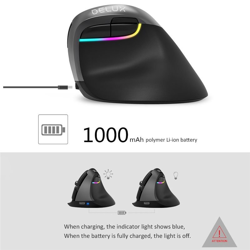 Ergonomic Rechargeable Right Hand Vertical Gamer Mouse