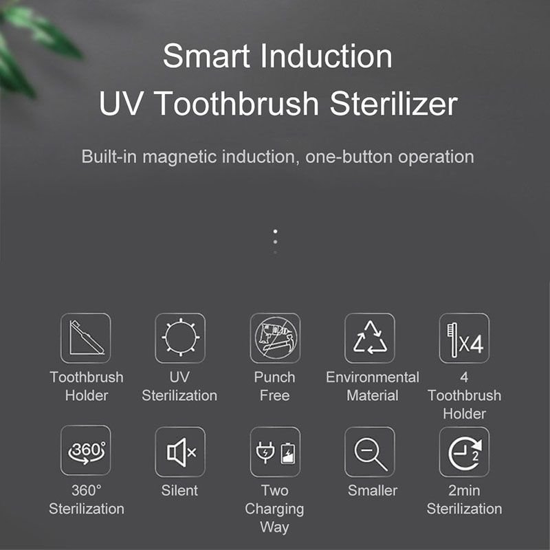 Smart Induction UV Light Toothbrush Holder Sterilizer Box