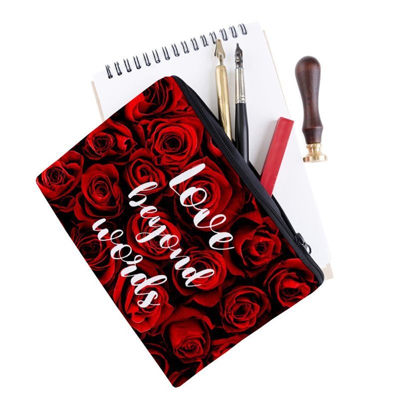 New Arrival Rose Letters Printed Women Easily-carried Cosmetic Bag