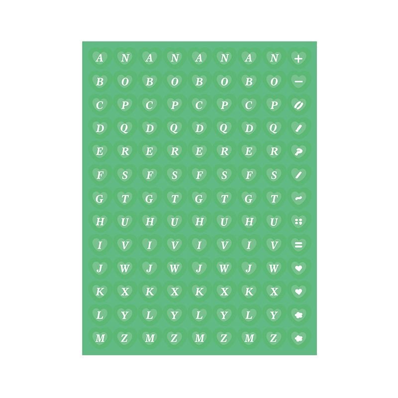 Simple Creative Laser Colorful Heart-Shaped Letter DIY Sticker