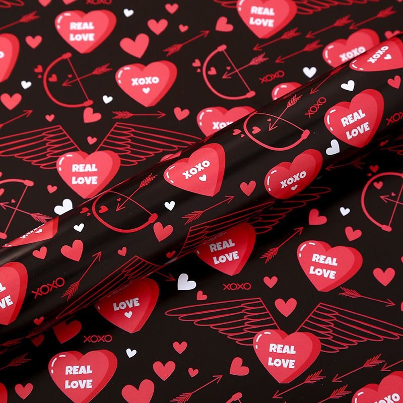 Heart Printing Wrapping Paper Valentine'S Day Gift Wrapping Paper Holiday Gift Wrapping Packaging Paper