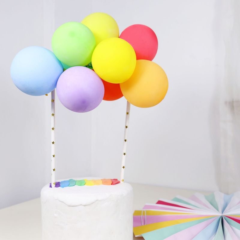 5 Inch Sequin Latex Balloon Cake Plug-In Ornaments Set