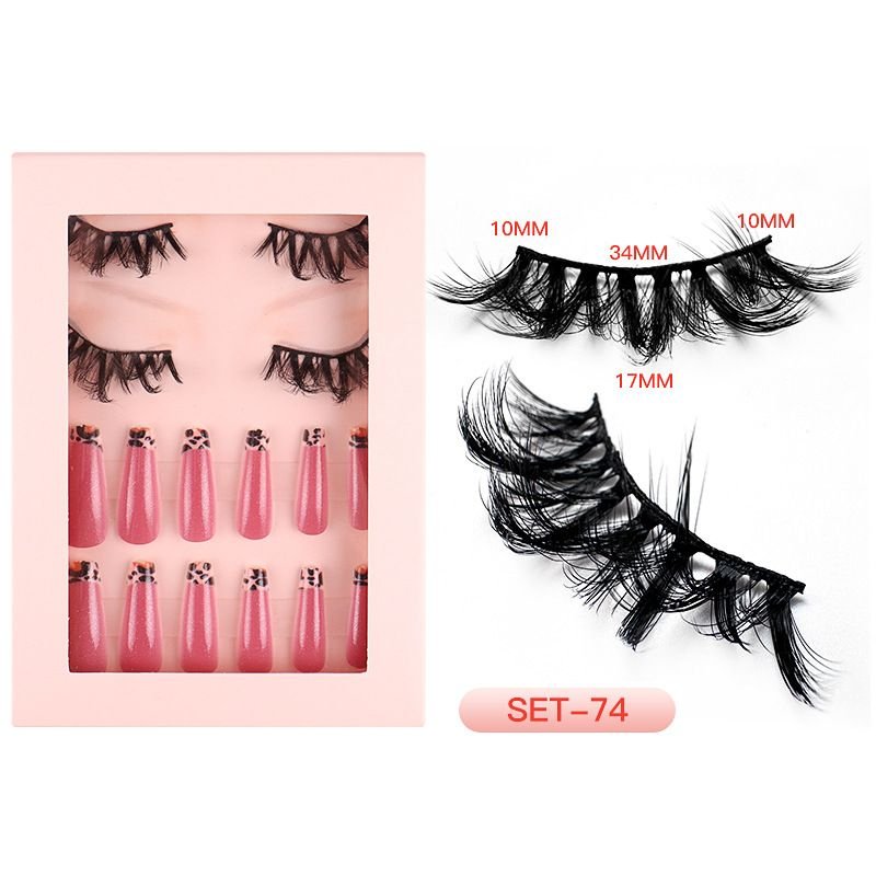 Fashion Imitation Mink Hair False Eyelashes False Nail Set