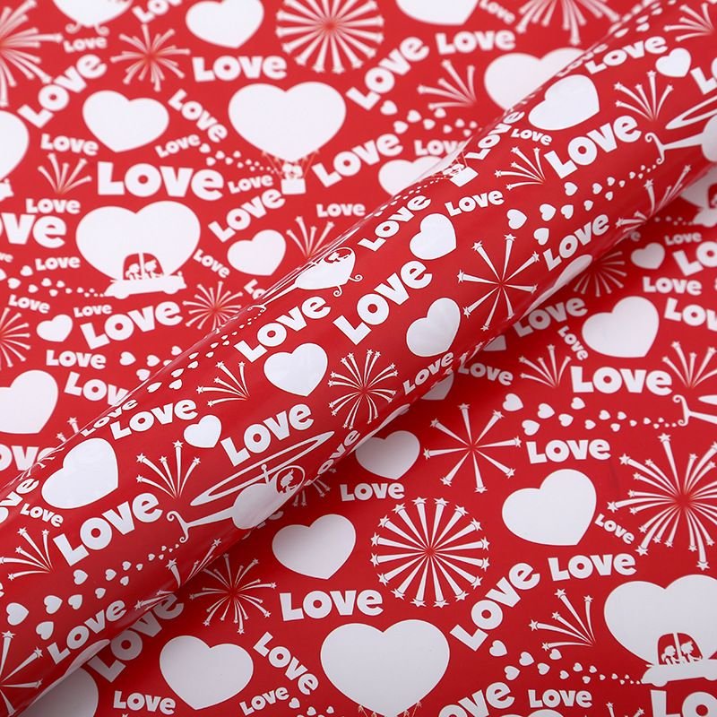 Heart Printing Wrapping Paper Valentine'S Day Gift Wrapping Paper Holiday Gift Wrapping Packaging Paper