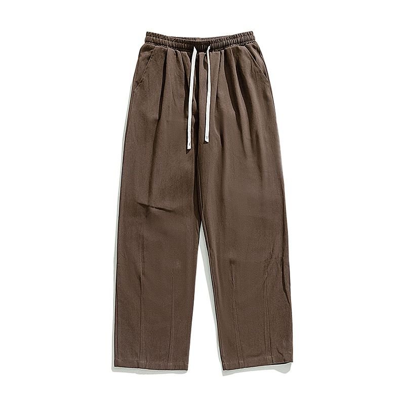 Men Fashion Casual Versatile Solid Color Plus Size Loose Straight Pants