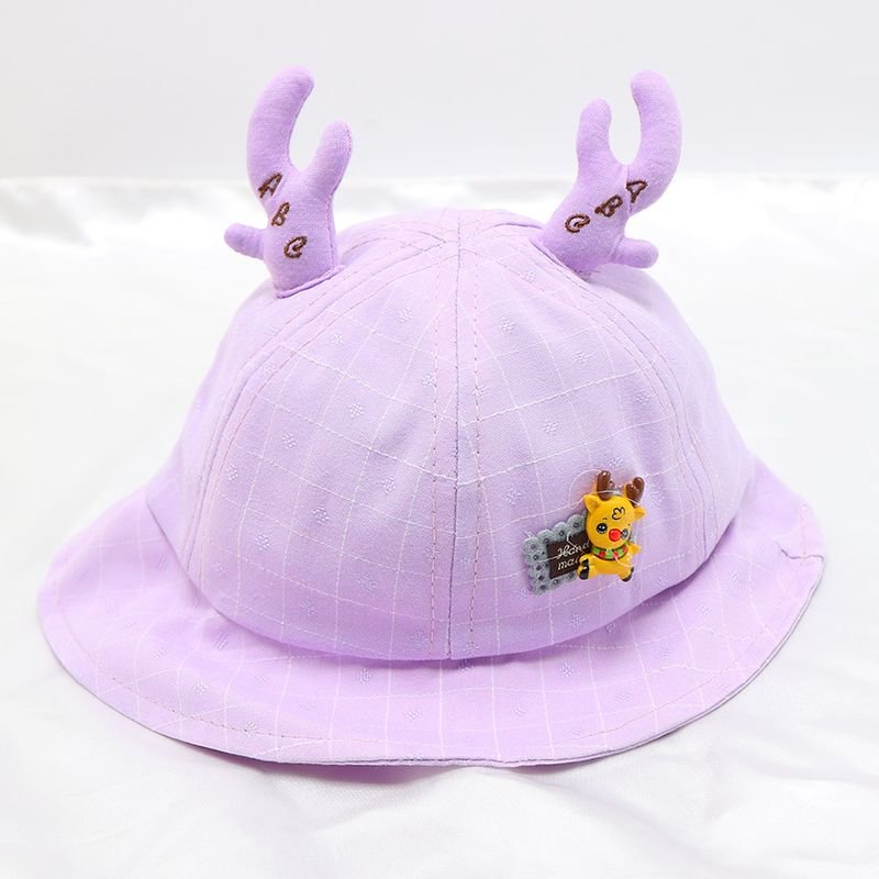 Kids Unisex Spring Autumn Casual Cute Cartoon Plaid Fisherman Hat