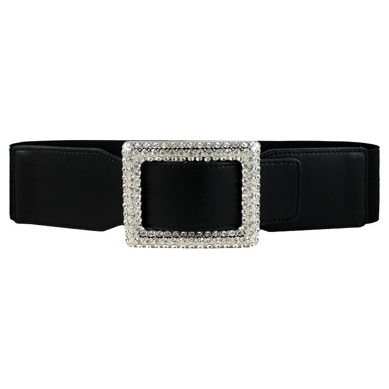 Women Simple Diamond Elastic Wide Waist Seal