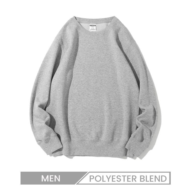 Men Casual 400g Thickened Heavy Fleece-Lined Crew Neck Sweatshirt Custom