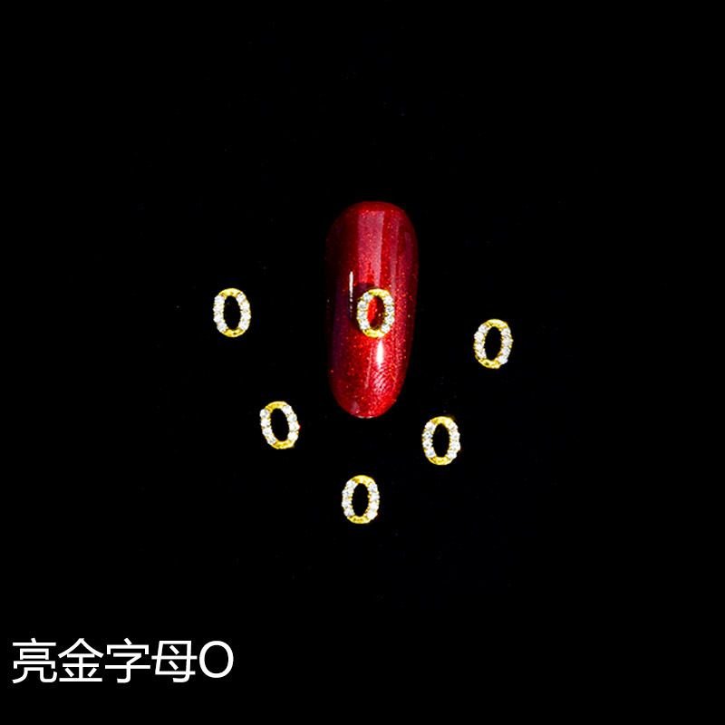 Nail Art Alloy Accessories Flash Rhinestone Gold 26 English Alphabet Accessories 10pcs/pack