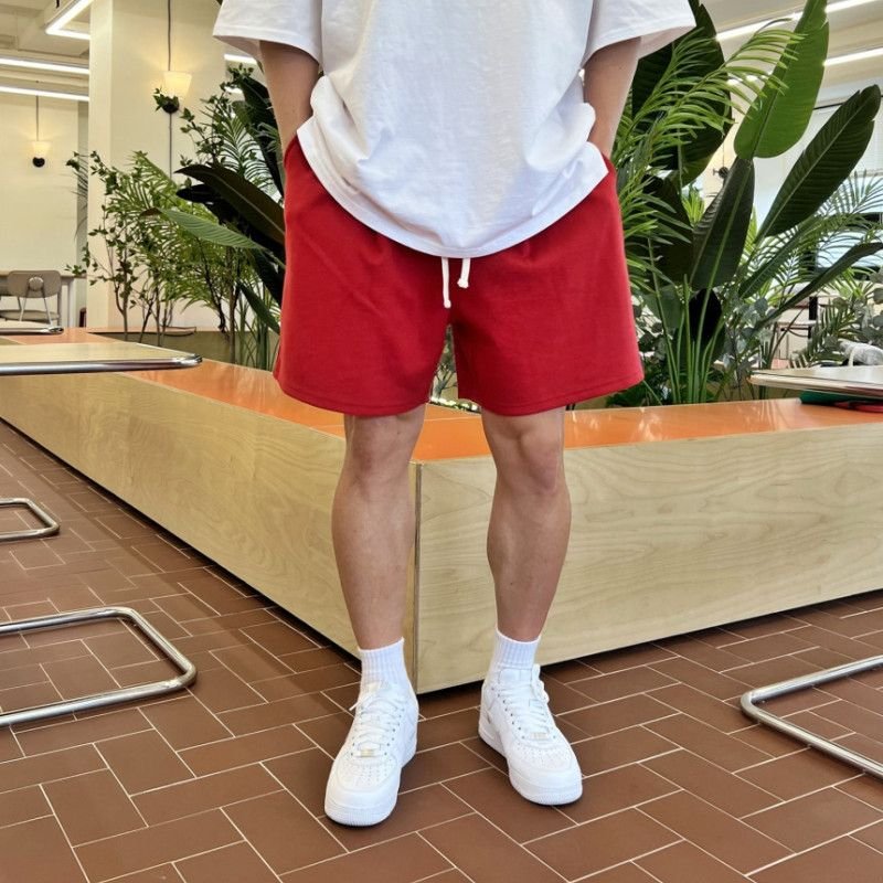 Men Fashion Solid Color Loose Breathable Shorts