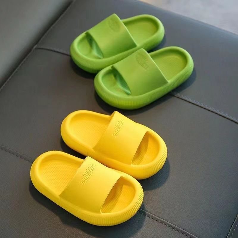 Kids Boys Girls Casual Cute Solid Color Thick-Soled Slippers
