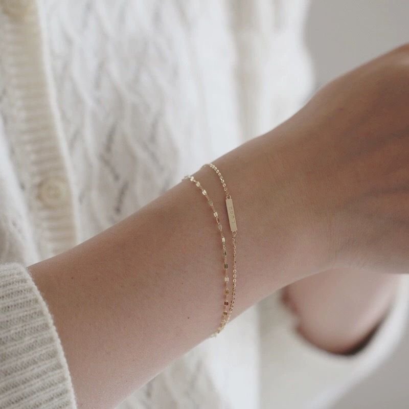 Women Fashion Sterling Silver Luck Letter Bracelet