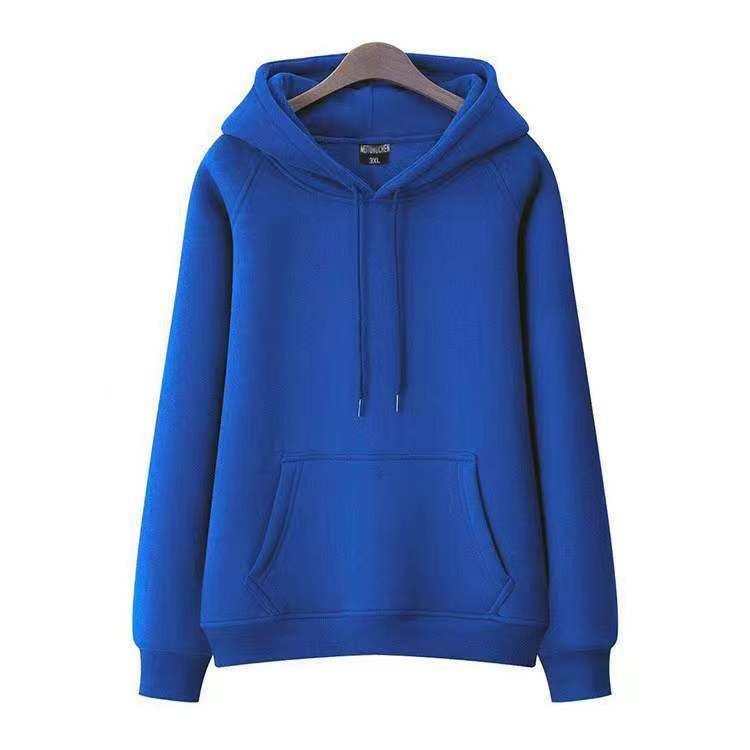 Pure Cotton Casual Pullover Thickened Fleece-Lined Solid Color Spring And Autumn Loose Women'S Hoodie Custom