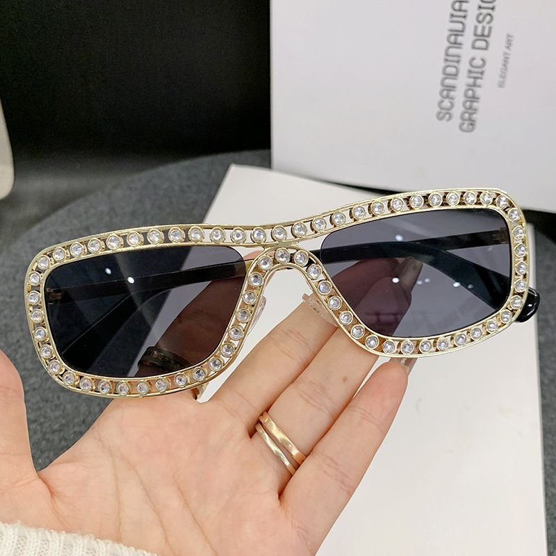 Fashion Men'S And Women'S Square Rhinestone Sunglasses