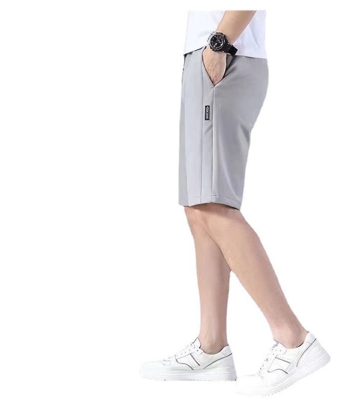 Men Casual Sports Solid Color Plus Size Straight Shorts