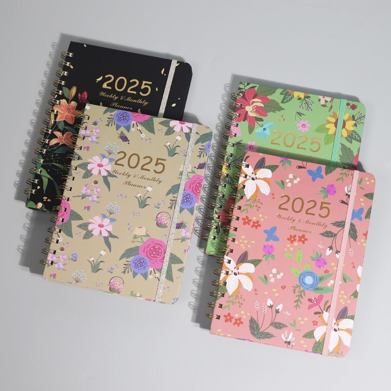 2025 Creative Floral Printing A5 English Notebook