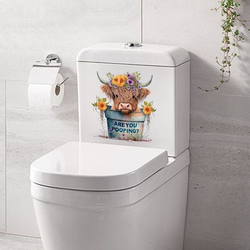Simple Creative Yak Toilet Toilet Sticker Home Decoration Wall Sticker