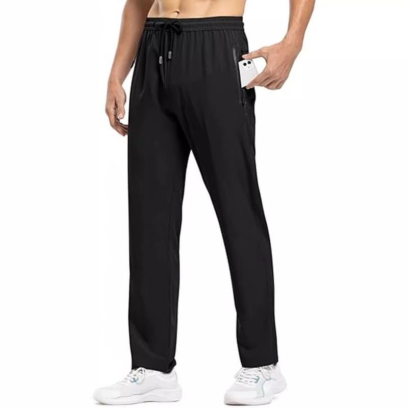 Men Fashion Casual Sports Quick Drying Solid Color Straight Pants