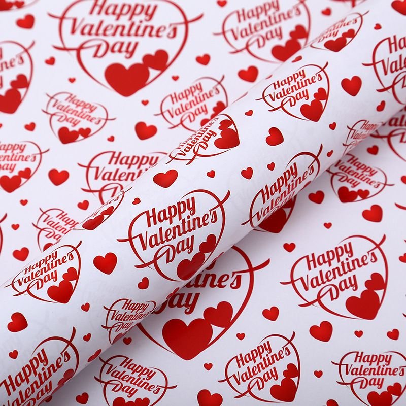 Heart Printing Wrapping Paper Valentine'S Day Gift Wrapping Paper Holiday Gift Wrapping Packaging Paper