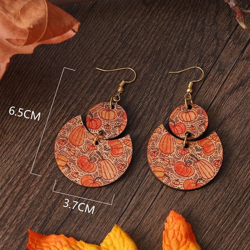 Thanksgiving Pumpkin Wood Earrings