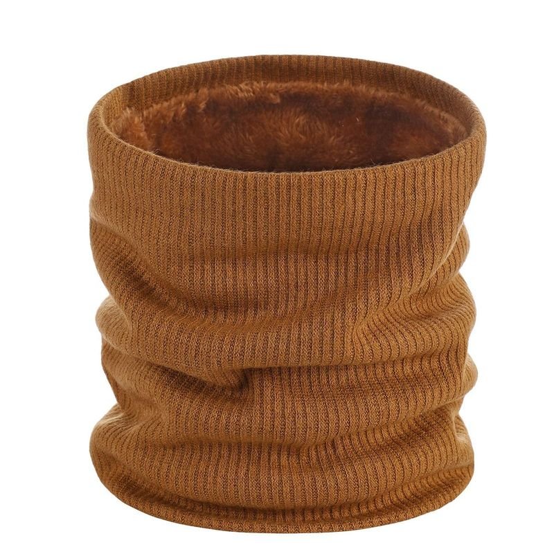 Autumn Winter Fashion Solid Color Plush Thick Warm Knitted Scarf