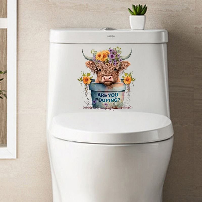 Simple Creative Yak Toilet Toilet Sticker Home Decoration Wall Sticker