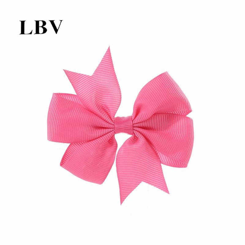 Kids Girls Cute Solid Color Bow Hairpin