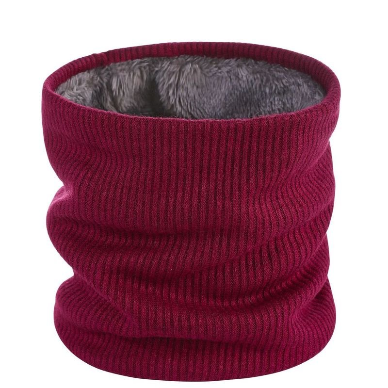 Autumn Winter Fashion Solid Color Plush Thick Warm Knitted Scarf