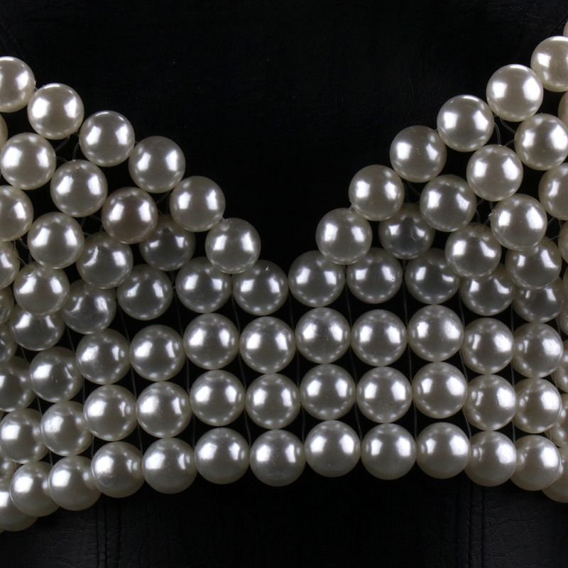 Women Fashion Exaggerated Pearl Bra Body Chain