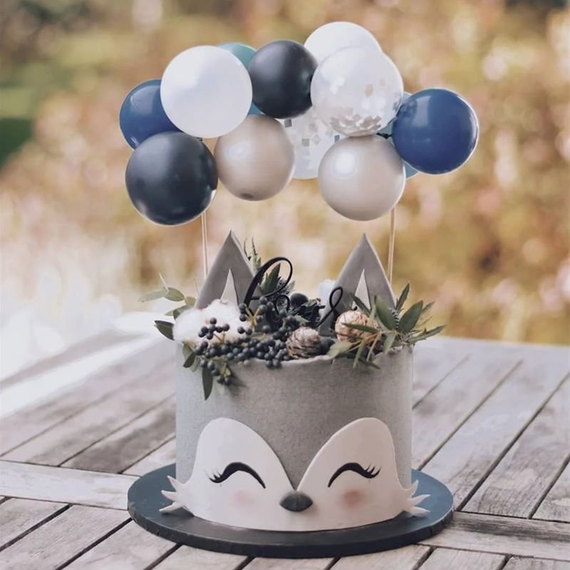 5 Inch Sequin Latex Balloon Cake Plug-In Ornaments Set